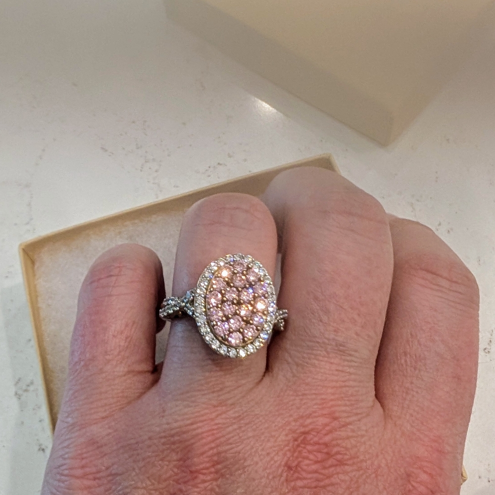 Gorgeous Pink and Silver Women's Ring